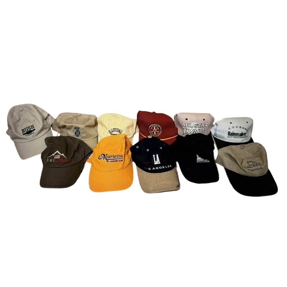 Lot of 11 Vintage & Modern  Assorted Baseball Caps.